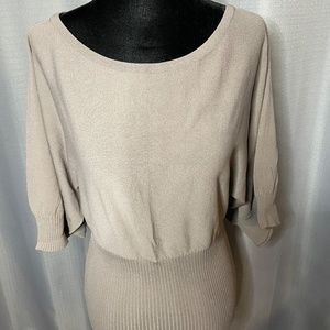 Kenar Neutral Earth Tone Taupe Color Size Small Dolman Sleeve Top Stretch Waist
